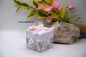 Preview: Explosionsbox Hochzeit ca. 7x7x7cm personalisierbar | Geldgeschenk | Zierschachtel | Motiv: floral | puderrosa weiß | Art. Nr. 03020305